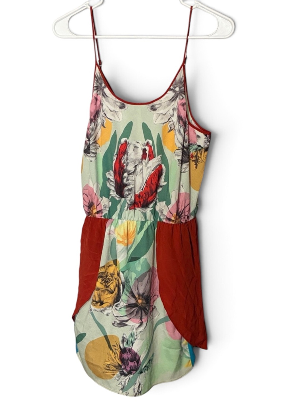 Clover Canyon Tropical Floral Sleeveless Mini Dress Sundress Resortwear Small